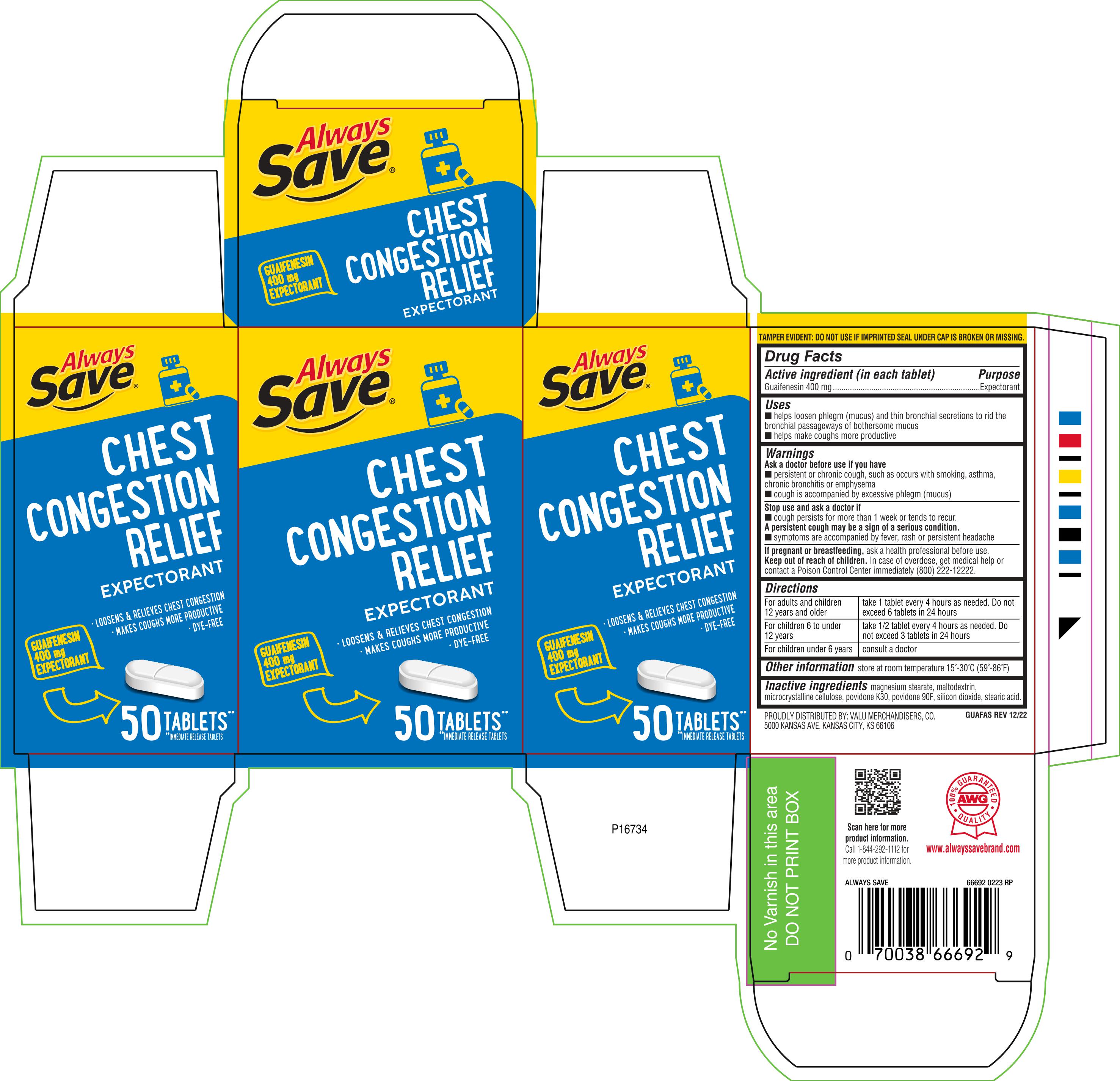 Always Save Chest Congestion Relief Guaf